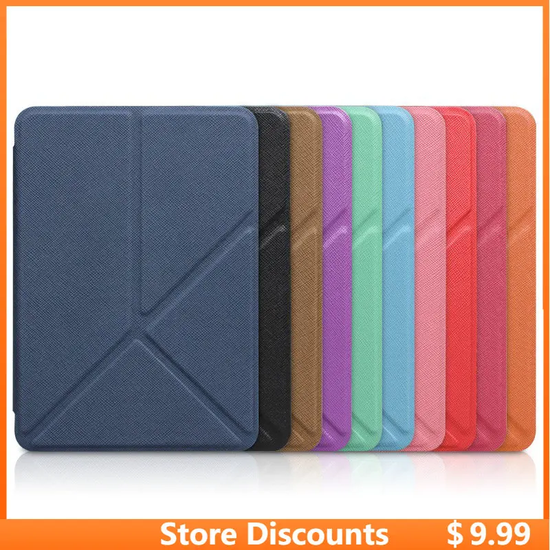 

Leather Folding Bracket Kindle Case For Kindle Paperwhite 4 3 2 1 10th Generation 2019 J9G29R PQ94WIF 6 Inch Book Cover KPW4