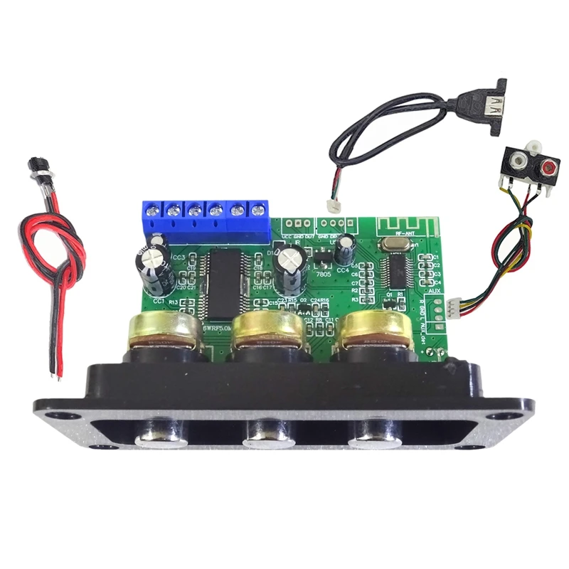 

Bluetooth5.0 Mono Power Amplifier Board 8Ohm 30W High Power Subwoofer Amplifier Board With DC Female+USB Cable+AUX Cable