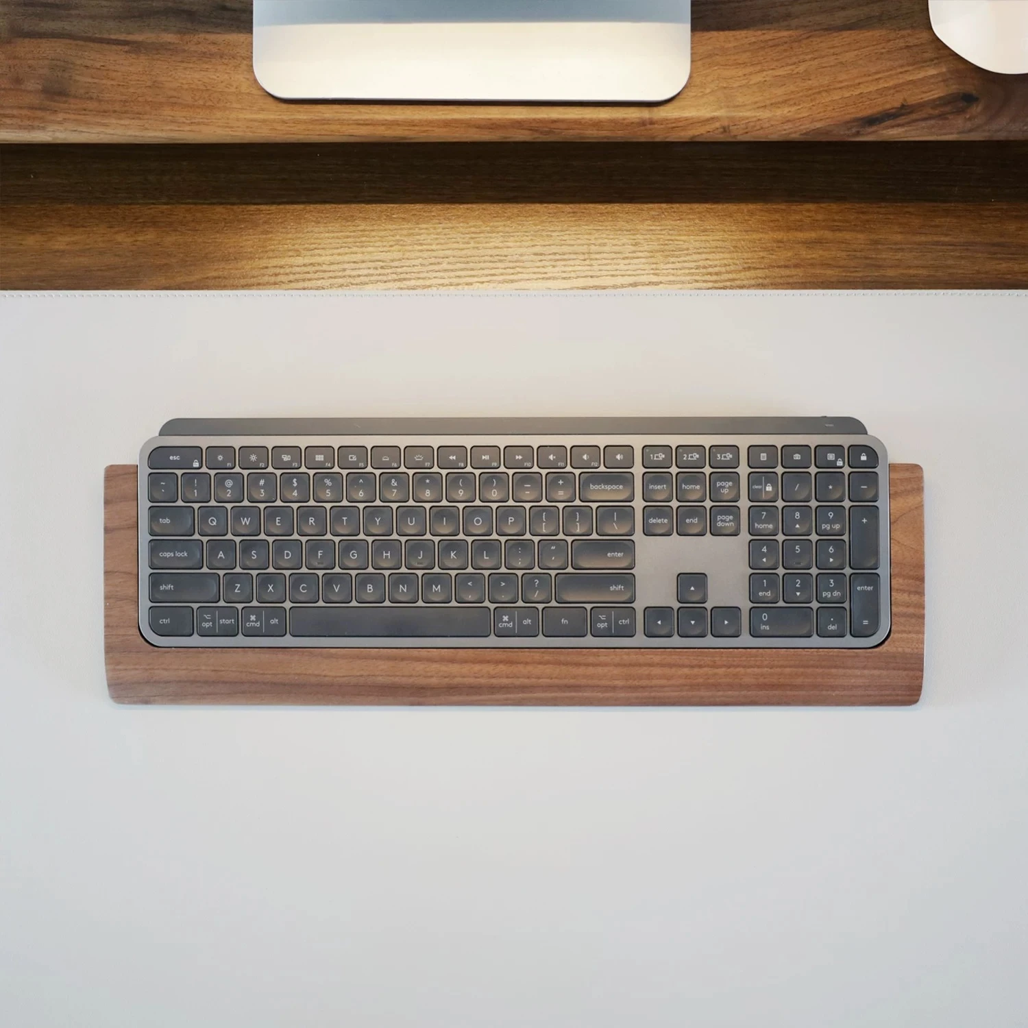 Фото Подставка для клавиатуры из орехового дерева для MX Keys/MX Mechanical/Craft Tray, подставка для запястий Miaokong Touchpad Box, подставка для рук из массива дерева №5