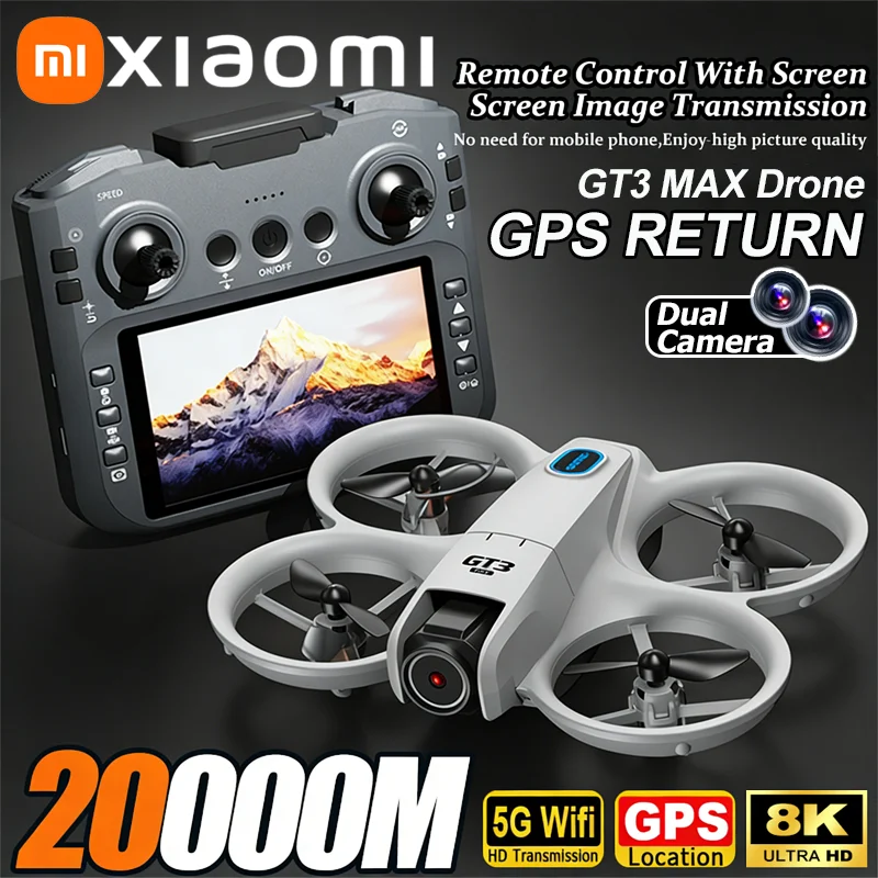 Фото Xiaomi GT3 MAX GPS Drone 8K Aerial HD Photography Optical Flow Positioning Obstacle Avoidance Brushless Power 5G WIFI Drone №1