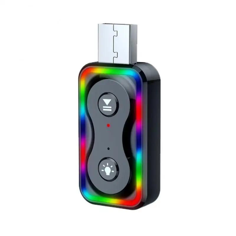

Q1 аудио приемник передатчик два в одном Автомобильный USB Bluetooth-совместимый адаптер 5,3 без драйвера с красочной Атмосферой