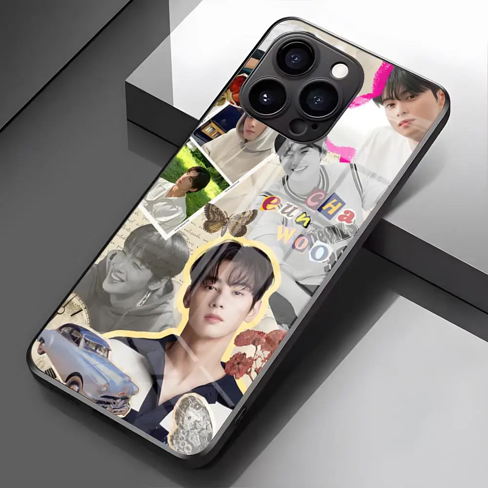 Фото Чехол для телефона Singer C-Cha EunWooS для iPhone 17 Pro Max 16 15 14 Pro Max 13 11 X Xs Xr 8 7Plus, стеклянная накладка №5