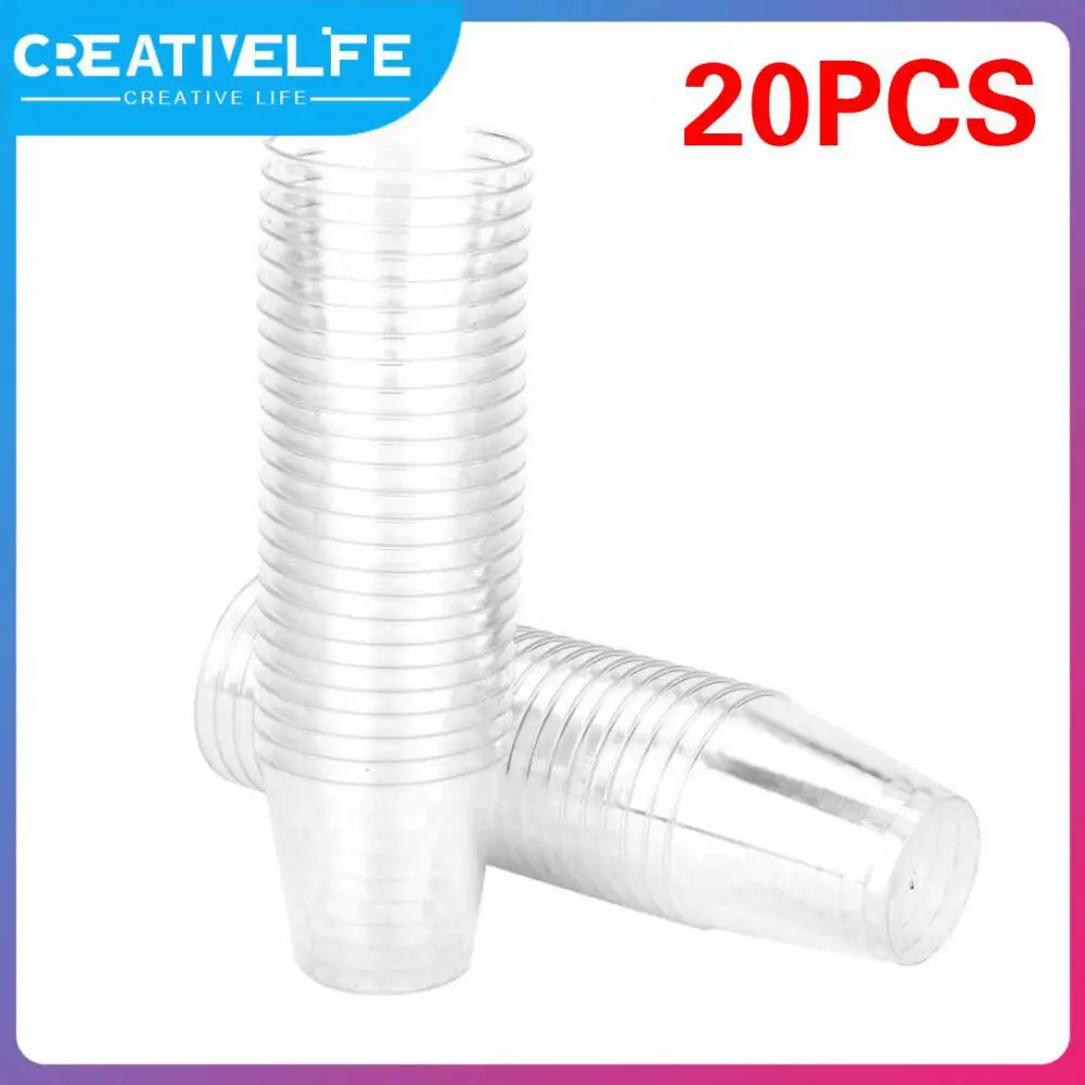 

2/4/6PCS Kitchen Wine Tea Coffee Cup Clear 20 Pcs Plastic Cup Birthday Party Tableware Jelly Ice Cream Cups New Outdoor Picnic
