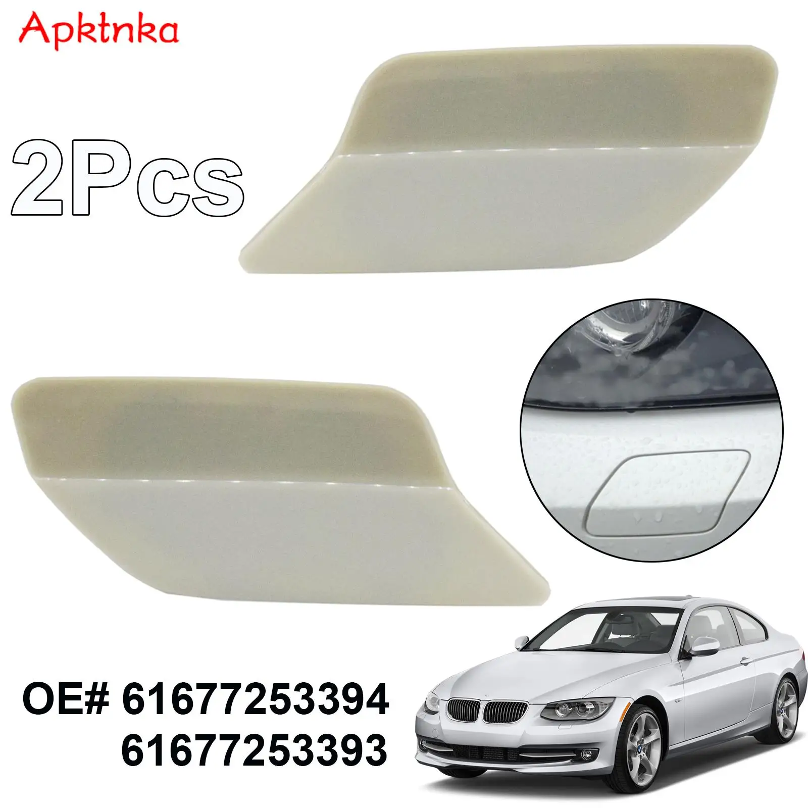 

Front Bumper Headlight Washer Nozzle Cover Cap For BMW 3 Series Coupe E92 E93 328i 335i 335is 2 Doors 61677253393 61677253394