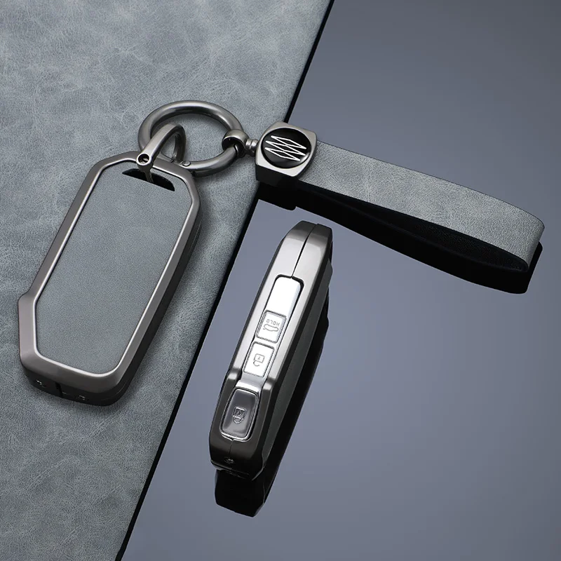 Кожаный чехол для ключей из цинкового сплава KIA Seltos Sportage Ceed Sorento Cerato KX5 Niro Forte K3 K5