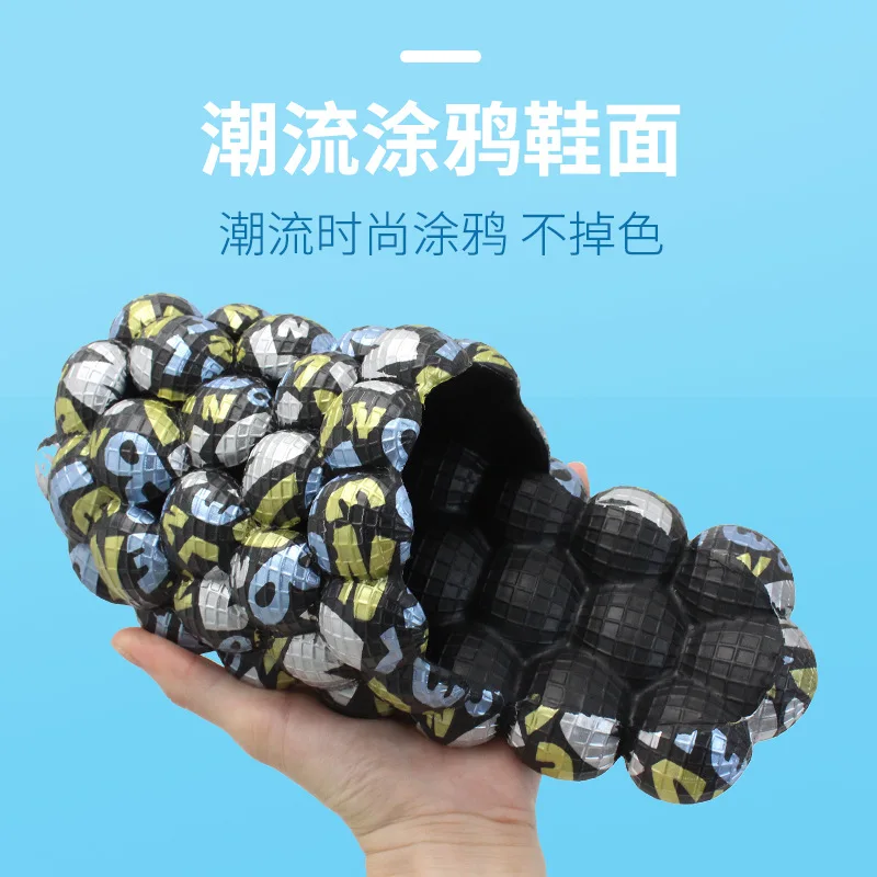 

Тапочки с граффити личи для женщин и мужчин, мягкие и нескользящие тапки на толстой подошве, с закрытым носком, индивидуальные, весна-лето