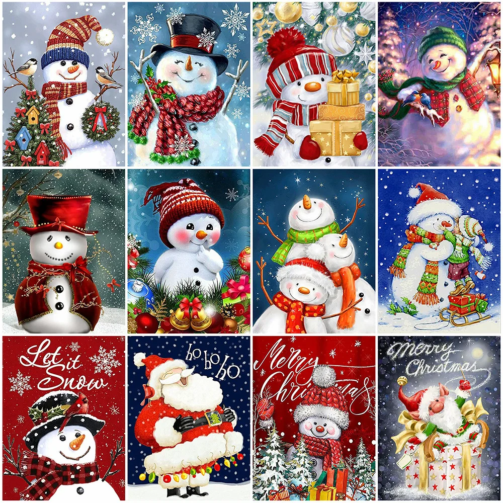

MomoArt Snowman Diamond Embroidery Christmas On Clearance Mosaic Winter Landscape Cross Stitch Painting Handmade Gift