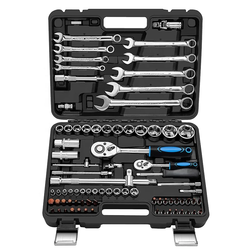 srunv 150 piece 1/2 1/4 3/8  a multi - functionl toolbox with  vriety of tools is suitble for professionl uto repir enlarge