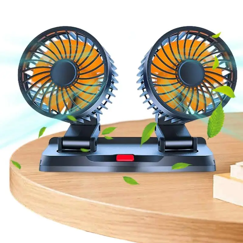 

Car Fan Car Cooling Fan Quiet Double/Three Head Strong Wind Vehicle Fan With 3 Adjustable Speeds For Sedan Boat RV Golf Cart Van