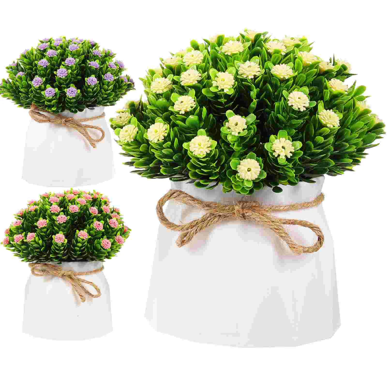 

3 Pcs Artificial Flower Fake Desktop Adornments Decor Table Bonsai Tabletop Baby Breath Flowers Illustration