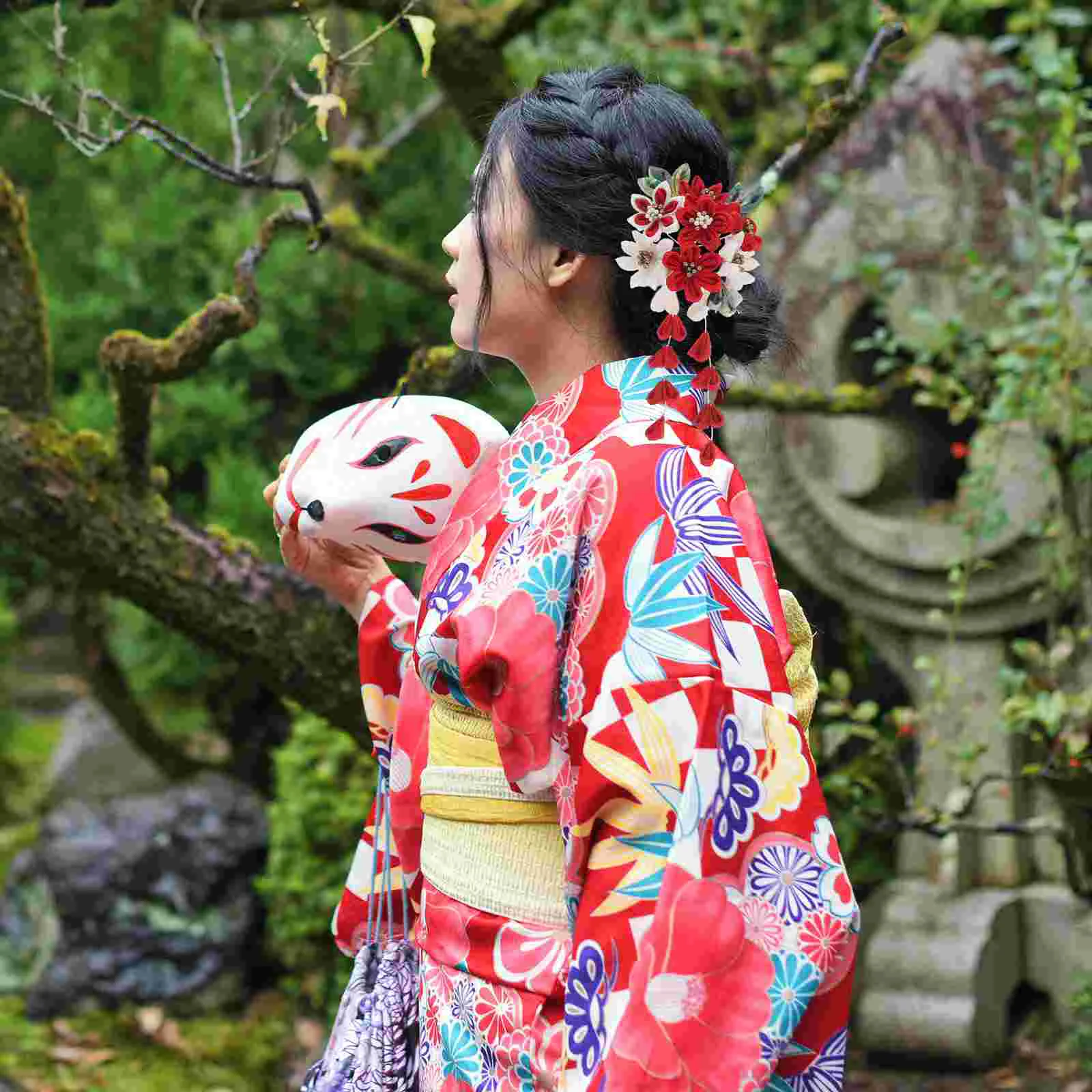 

Wedding Headpiece Rattan Draping Hairpin Flower Clip Kimono Accessories Chopsticks Comb Japanese Style Headdress Accessory Miss