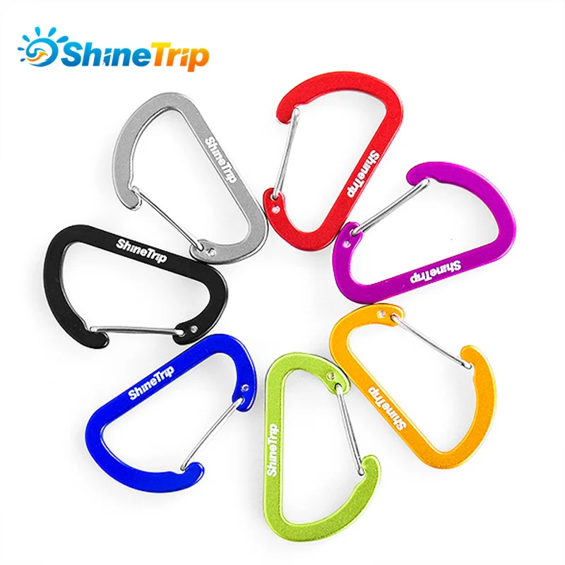

5pcs/set ShineTrip A299 Backpack Travel Quick Hanging Water Bottle Buckle Aluminum Mini Carabiners 4cm D Type Keychain Buckle