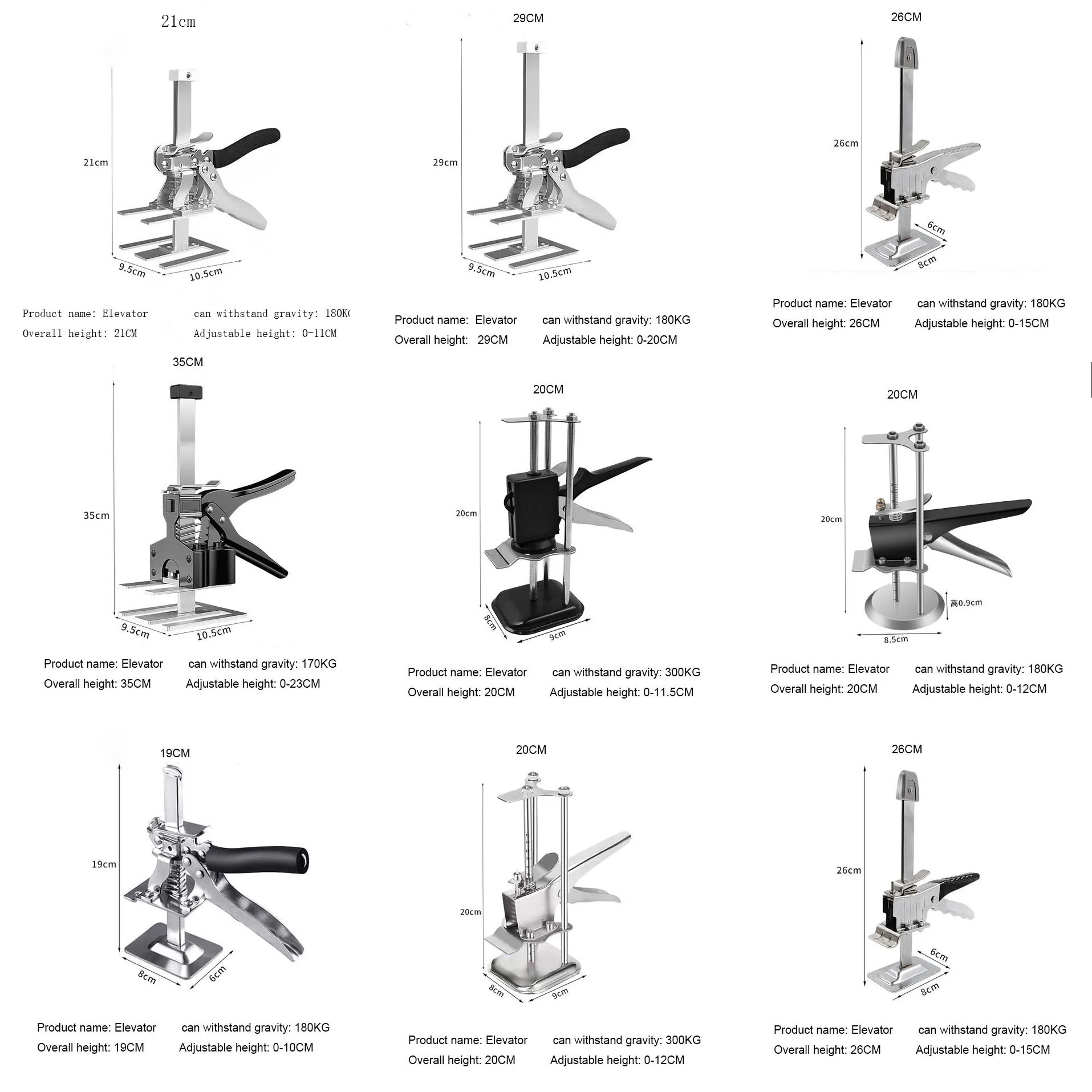 A30 Newest Labor-saving Arm Door Use Board Lifter Cabinet Jack Multifunctional Plaster Sheet Repair Anti Slip Elevator Tool Sets