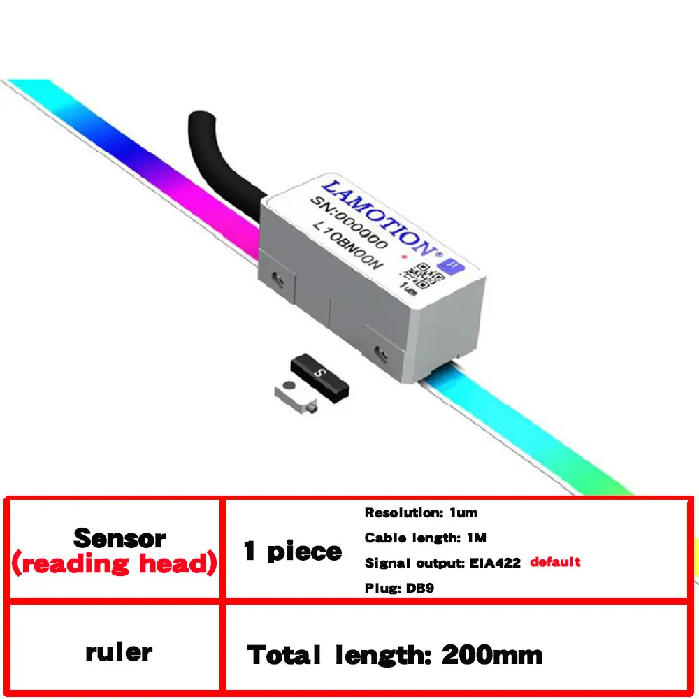 Высокоточная открытая металлическая стальная полоса, линейная шкала, датчик считывающей головки, выход импульсного сигнала 5 В TTL или EIA422.