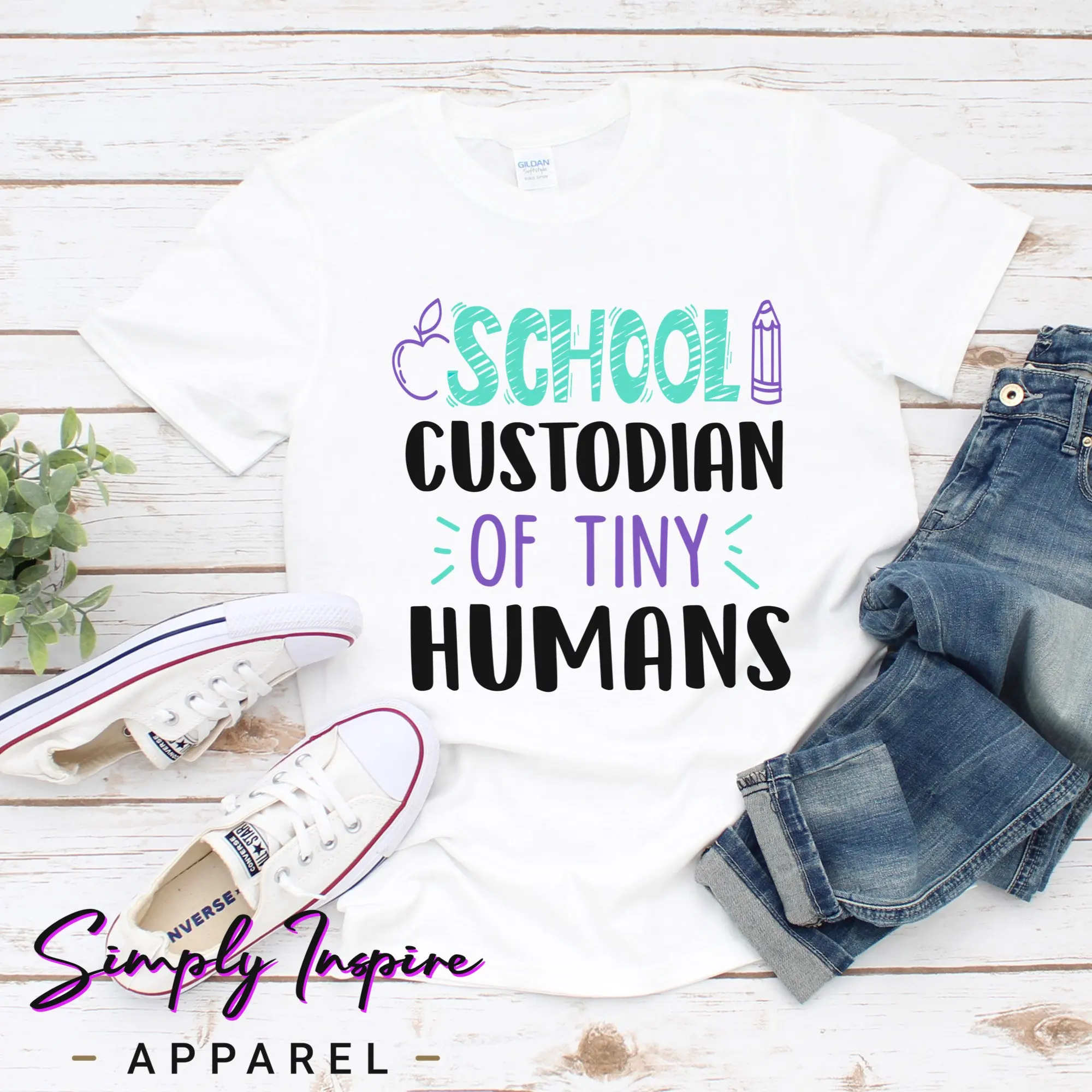 Школьная футболка Custodian Janitor Of Tiny Humans Sweat