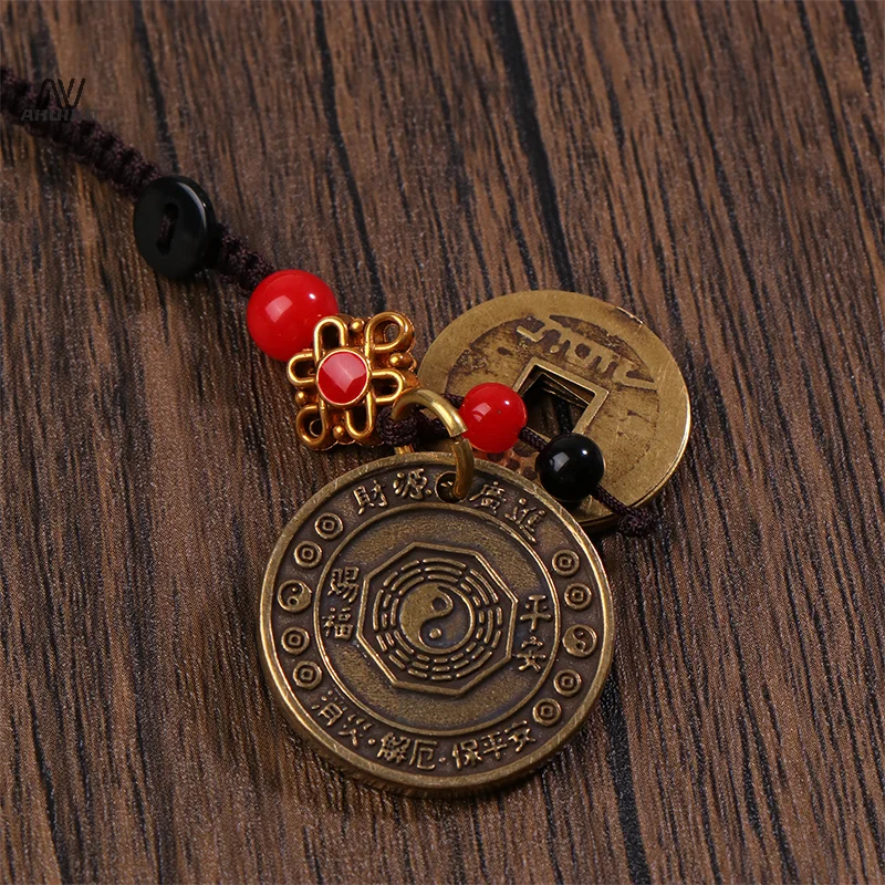 Брелок для ключей из чистой латуни в виде змеи Год Зодиака Пять императоров Удача