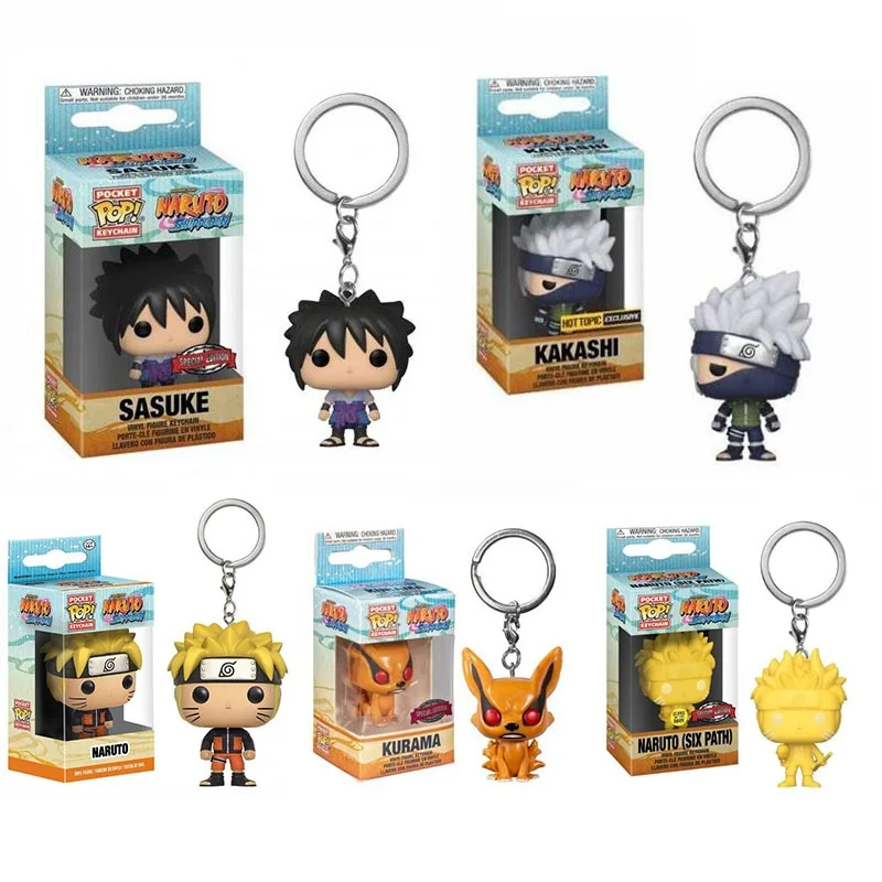 Брелок Funko POP Naruto SASUKE Kakashi Kurama Коллекционная модель игрушки для детей
