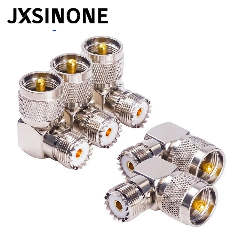JXSINONE 5 шт. УВЧ SO239 гнездо до PL259 прямоугольный 90-градусный радиочастотный разъем |