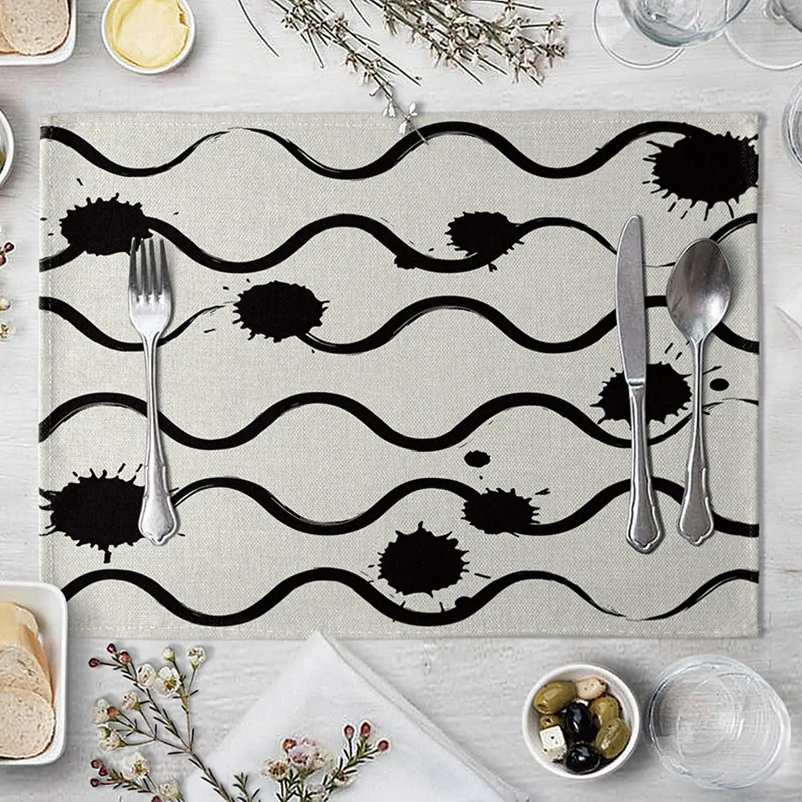 

Коврики для детского стола, черная подстилка, квадратная подстилка для воды, набор кухонных и настольных хлопковых салфеток