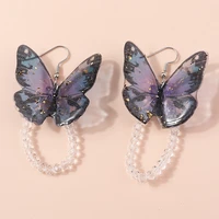 black color butterfly drop earrings for women geometry crystal dangle earrings brinco party jewelry summer gifts