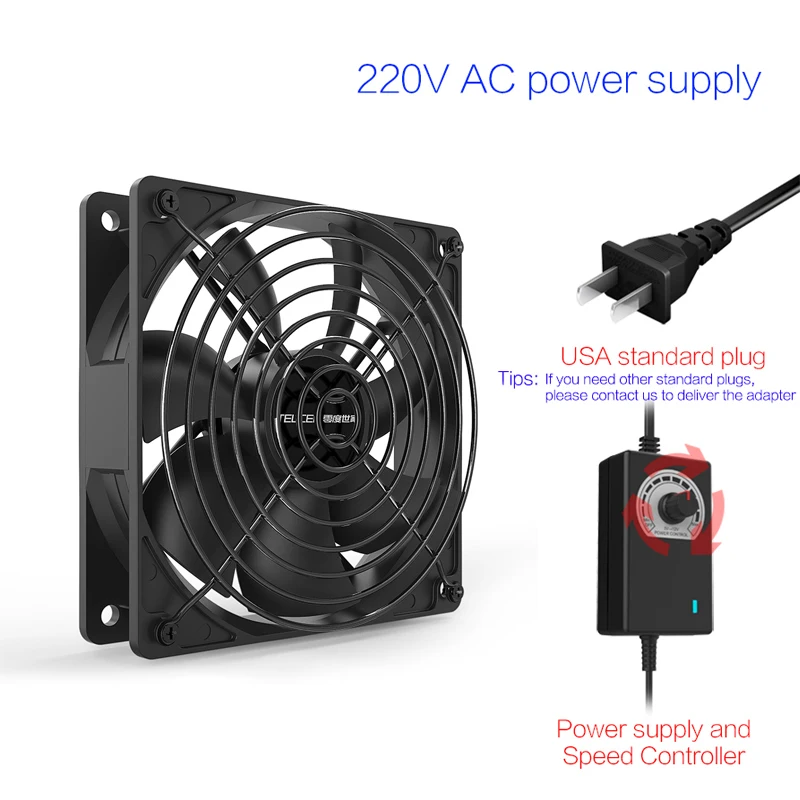 12cm High Speed Large Air Volume 3000 RPM Btc Mining Machine Workstation Cabinet 120MM Server Case Cooling System Fan Kit |