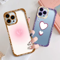 love heart phone case for iphone 13 12 mini 11 pro max xs x xr 7 8 plus se 2020 2022 transparent soft tpu protection shell