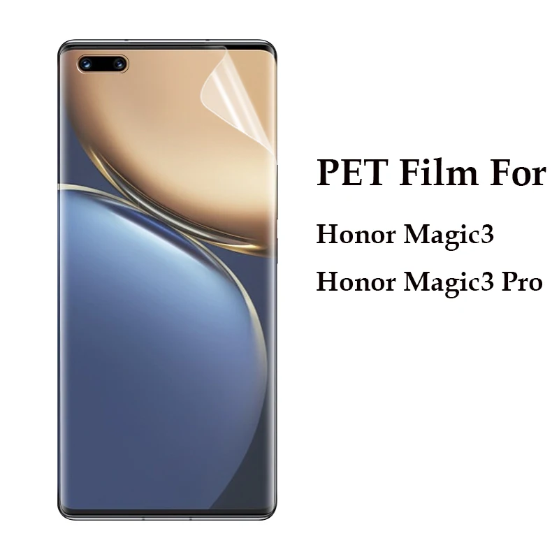 

PET Film For Honor Magic 3 Pro Magic3 Pro magic3pro Curved Full Coverage Ultra-thin Fingerprint Unlock HD Soft Protective Film