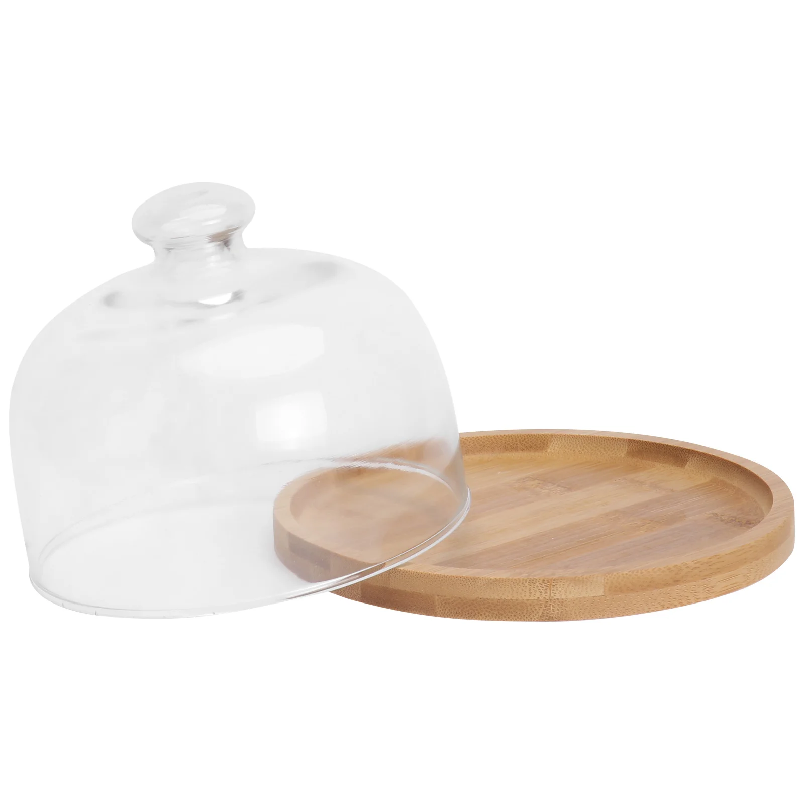 

Cake Dome Stand Cover Dessert Plate Display Tray Cupcake Mini Serving Wooden Holder Cheese Cloche Lid Platter Wood Bell Server