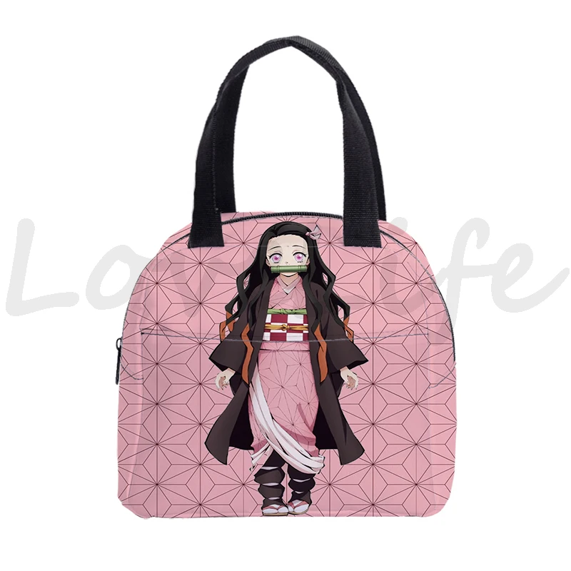 

Anime Demon Slayer Canvas Lunch Bag Students Camping Portable Insulated Thermal Food Picnic Lunch Box Kids Cooler Lunch Pouch