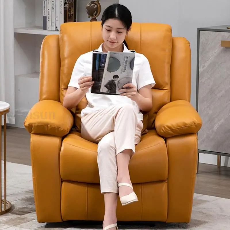 Современное массажное кресло для гостиной вращающееся кожаное отдыха