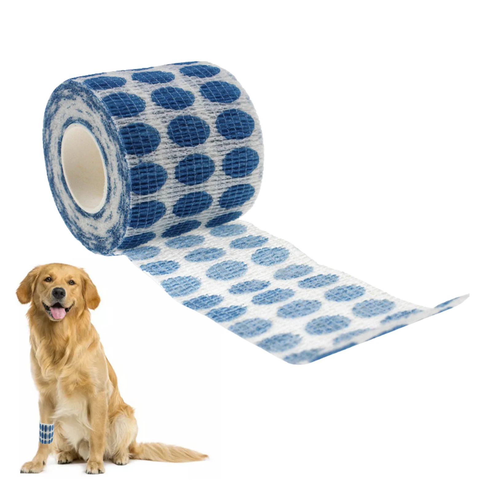 

Повязка для домашних животных 4,5 м, самоклеящаяся повязка, Нетканая дышащая водостойкая оберточная лента для собак, кошек, поддержка сустав...