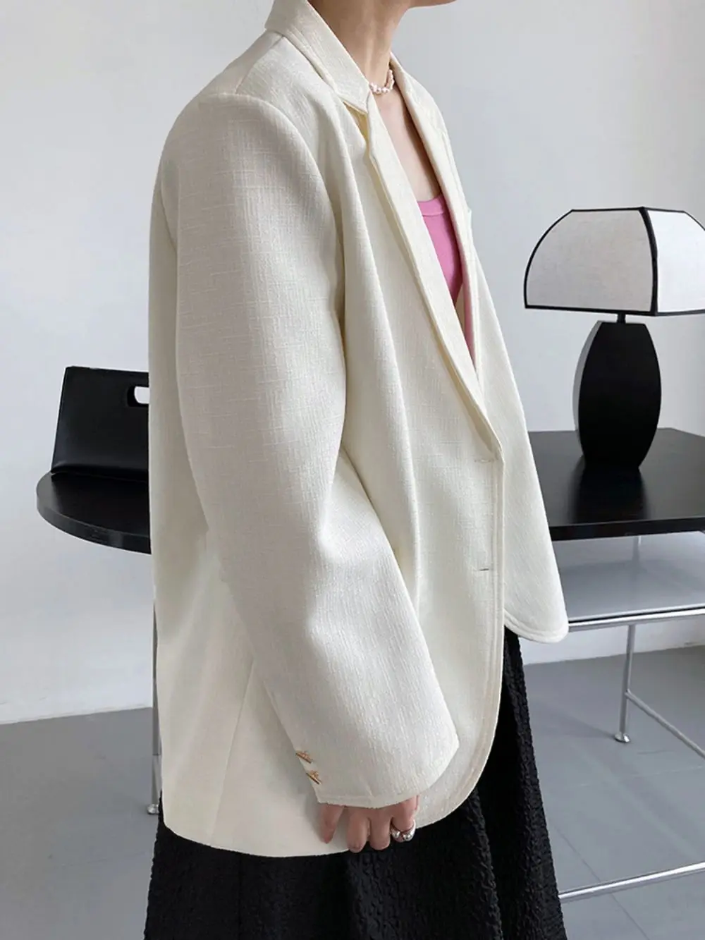 Elegant Loose Temperament Jacket Female Lapel Long Sleeve Chic Button Pocket Solid Blazer For Women Fashion Casual Coat 2023 New