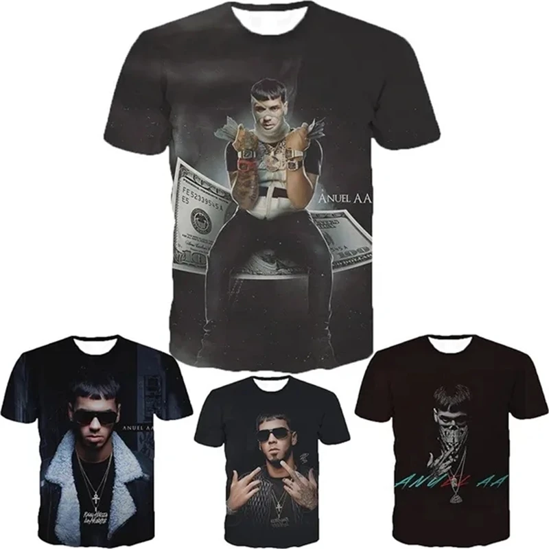 

Pop Anuel Aa T Shirt Rock Tshirt 3D Printed Unisex Casual Streetwear Hip Hop Tee Shirt Homme Male Clothing Tops Camiseta Hombre