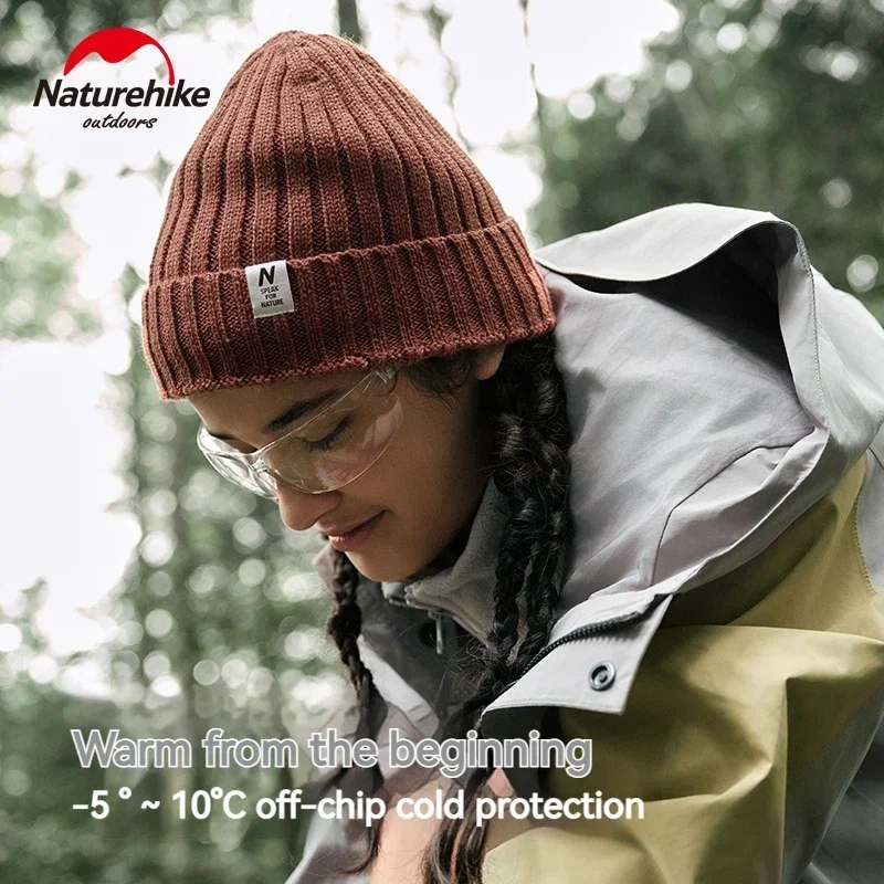 Зимняя шерстяная вязаная шапка Naturehike Теплая Флисовая для мужчин и женщин