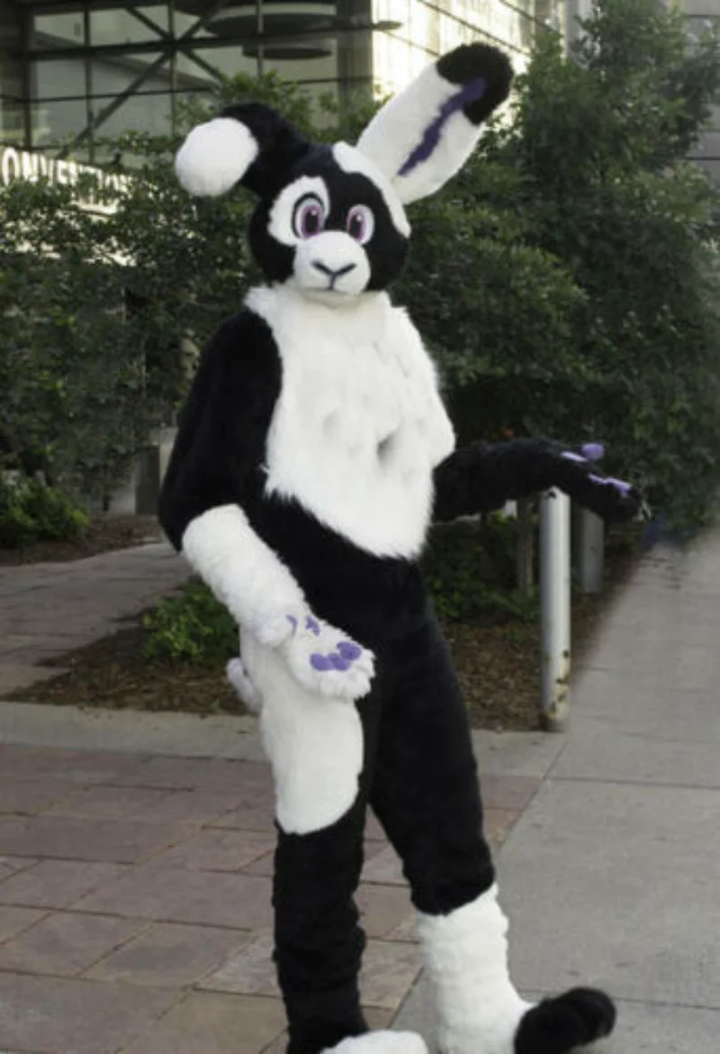 Хаски лисы средней длины меховой талисман костюм Ходьба Хэллоуин Рождественский