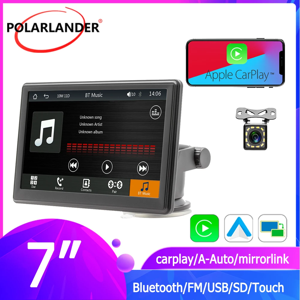 

Мультимедийные аксессуары MP5 плеер автомобильный стерео проводной проектор проводной/беспроводной Android авто 7 дюймов USB/TF карта CarPlay Bluetooth