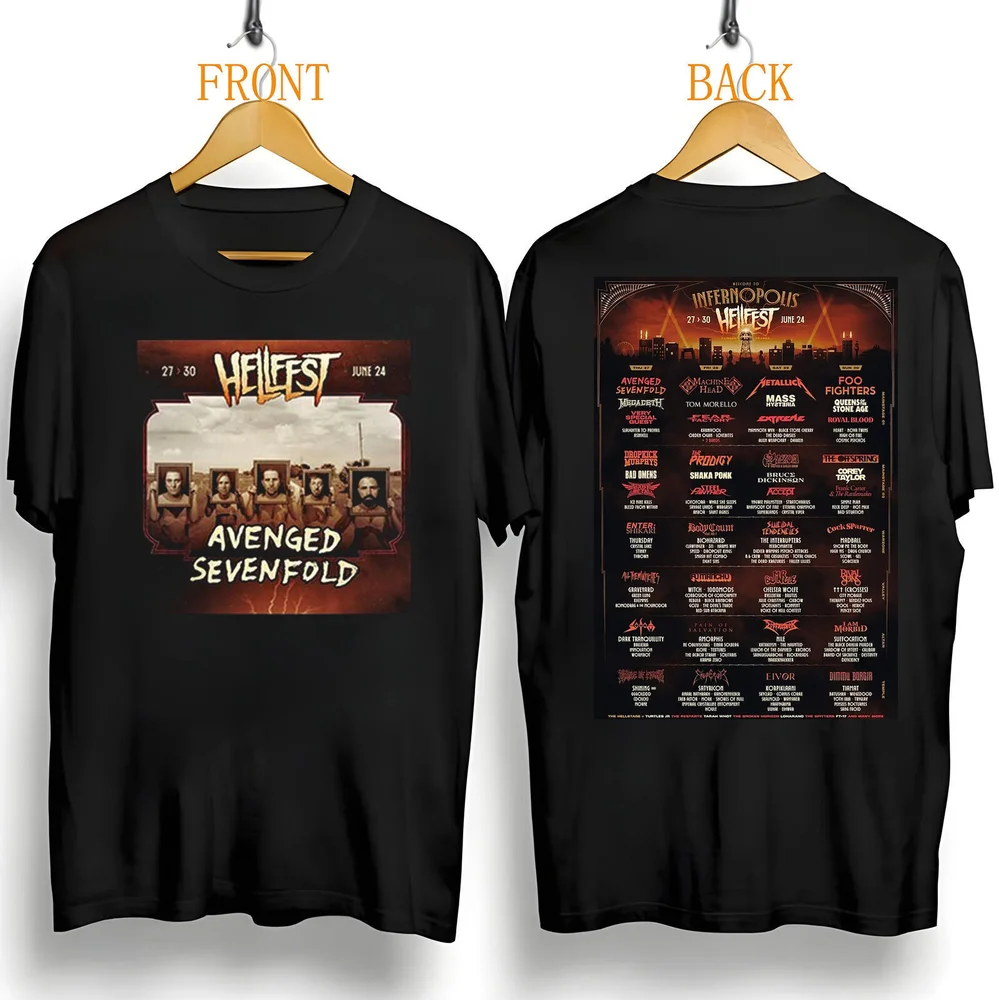 Футболка Avenged Sevenfold HellFest Merch 2024 подарок для фанатов музыки
