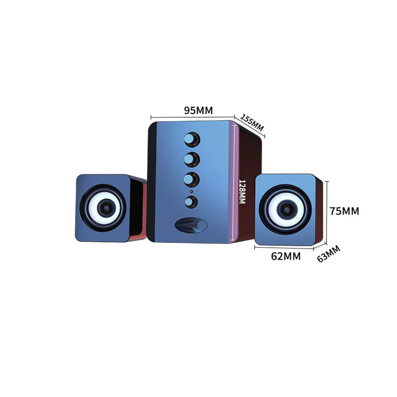 Universal Full Range 3D PC Speaker Box Sound Bar Stereo Subwoofer Bass DJ Music Computer Speakers USB for Laptop Phone TV images - 6