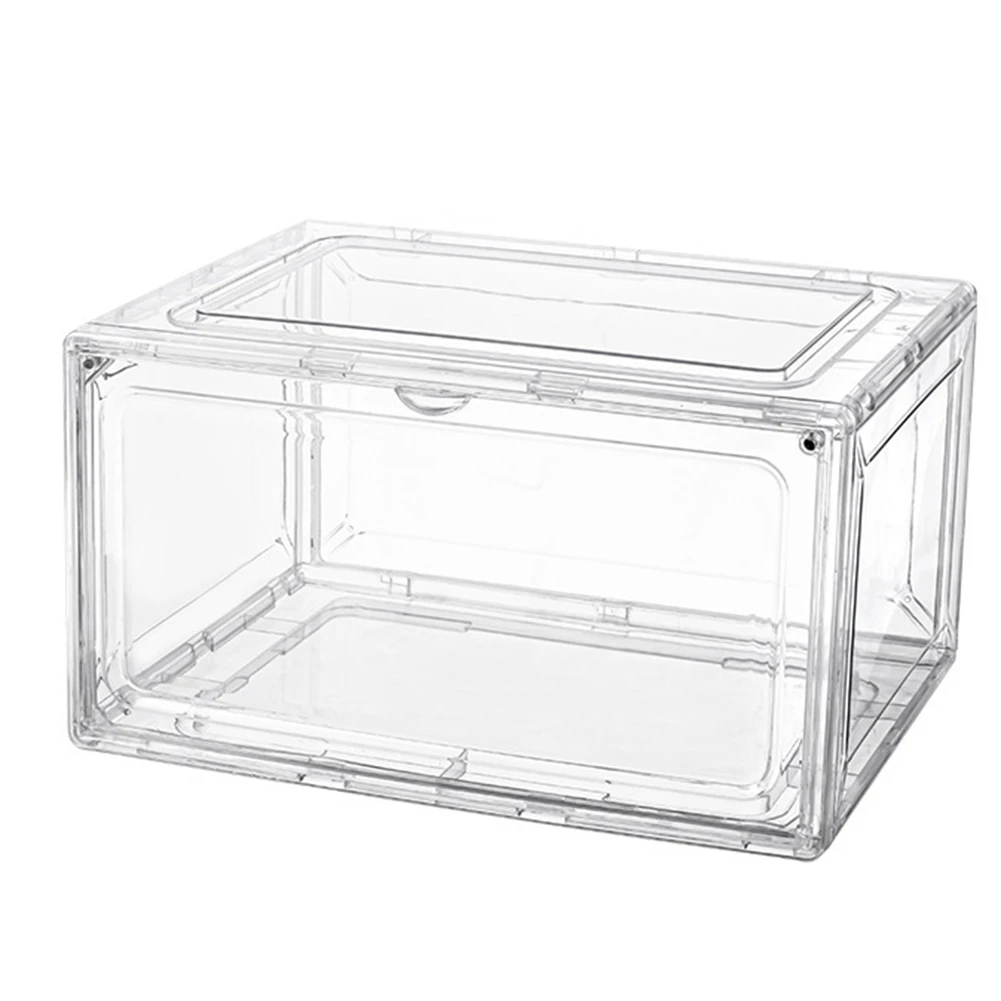 Magnetic Suction Sneaker Storage Box Transparent Basketball Shoes Shoe Box Collection Display Shoe Cabinet Clear