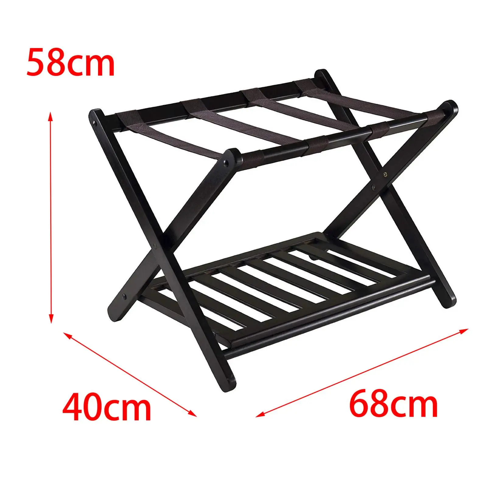 

Folding Luggage Rack with Shelf Folding Extra Wide Travel Suitcase Storage Holder Suitcase Stand for Travel Hotel Bedroom Room