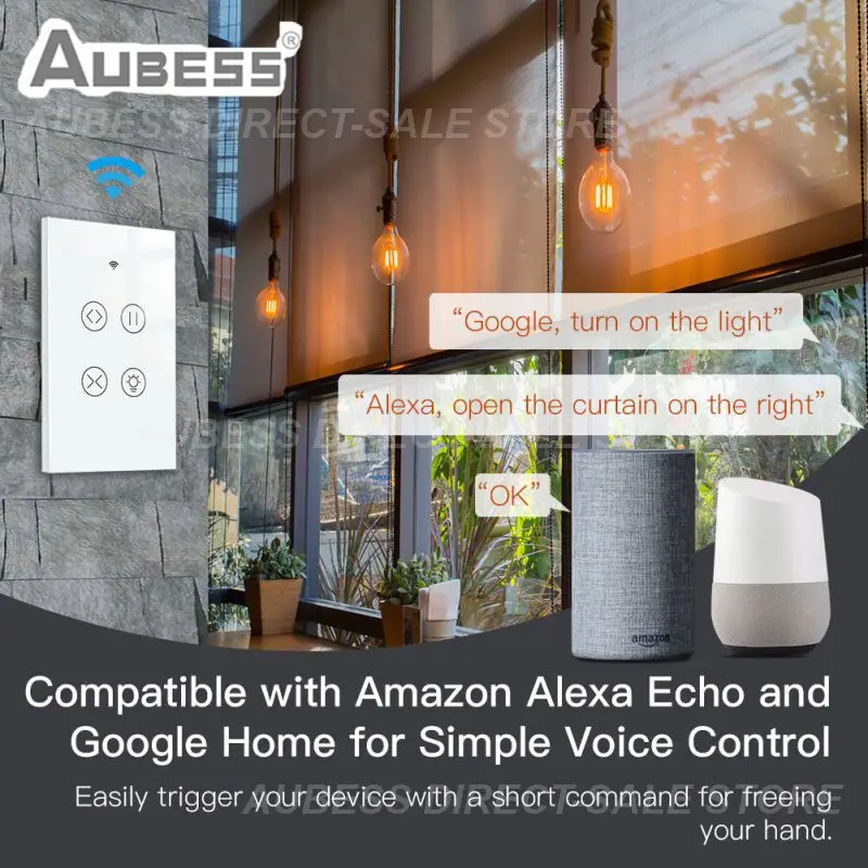 

Waterproof Tuya Smart Wifi Rf Glass Panel Remote Control Light Switch Wi-fi2.4ghz Curtain Light Touch Switch Voice Control