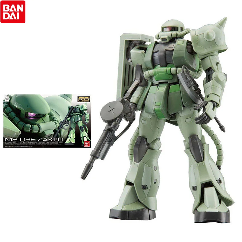 

Bandai Gundam Model Kit Anime Figure RG 1/144 MS-06F Zaku 2 Genuine Gunpla Robot Model Action Toy Figure Toys for Children