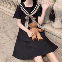 2022 lolita dress child plaid bowknot high waist victorian clothes japanese kawaii girl gothic dresses teens sailor collar new