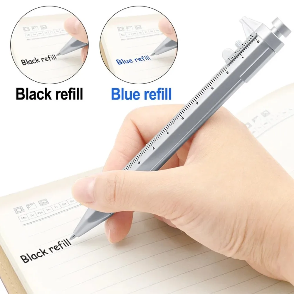 

Caliper Vernier Caliper Pen 0-100mm 0.5mm Gel Ink Pen Vernier Caliper Roller Ball Pen Multifunction Measuring Tool Stationery
