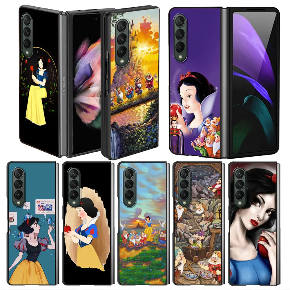 

Princess Snow White Case for Samsung Z Fold3 Fold4 5G Phone Cover for Galaxy ZFold 3 Fold 4 Black Hard Fundas 6.7 Inches