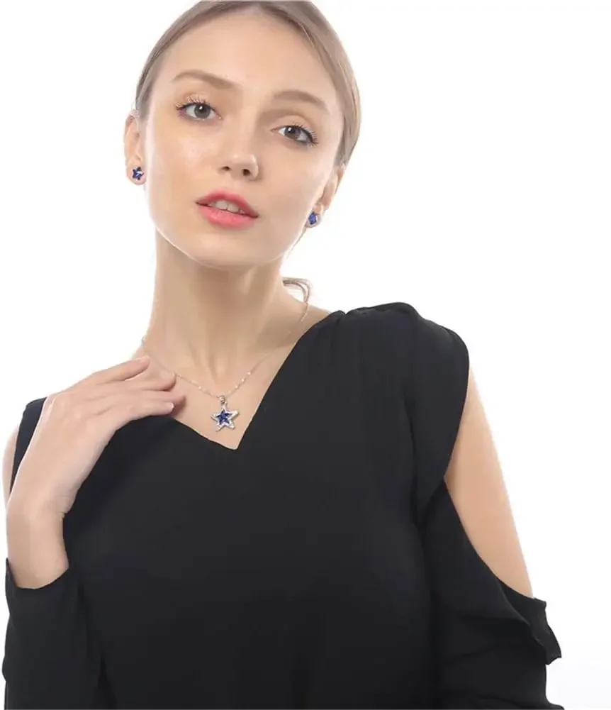 Популярные красочные хрустальные ожерелья с подвеской в виде звезды серебряное