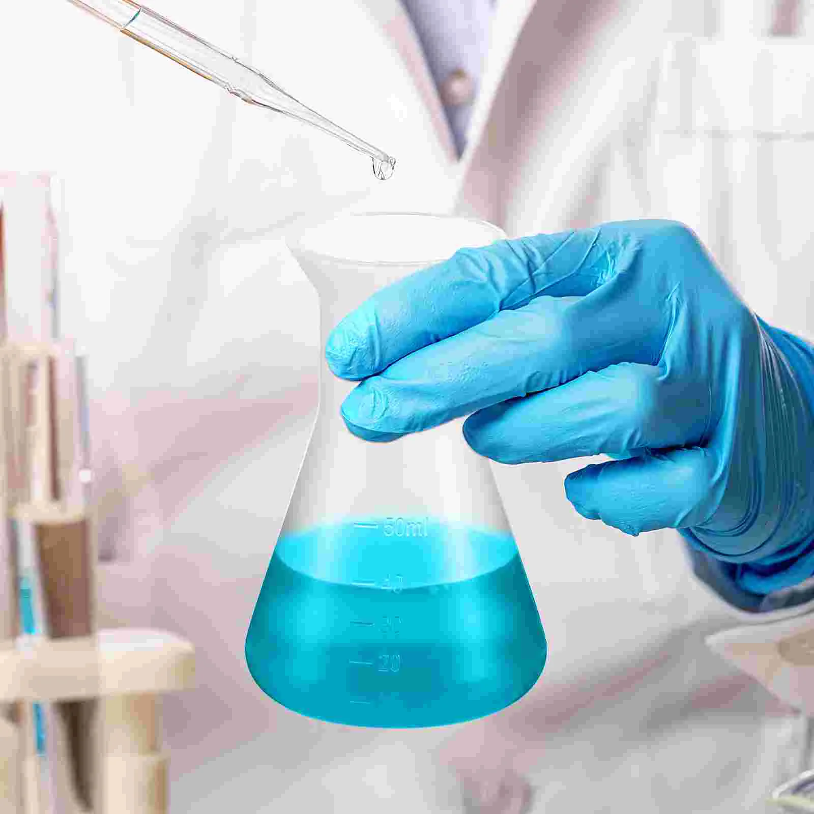 5 шт. пластиковая колба Эрленмейера коническая лабораторная конусная бутылка