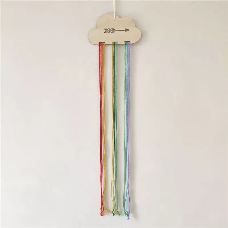 

Nordic Wooden Cloud Baby Hair Clips Holder Princess Girls Hairpin Hairband Storage Pendant Jewelry Organizer Wall Ornaments