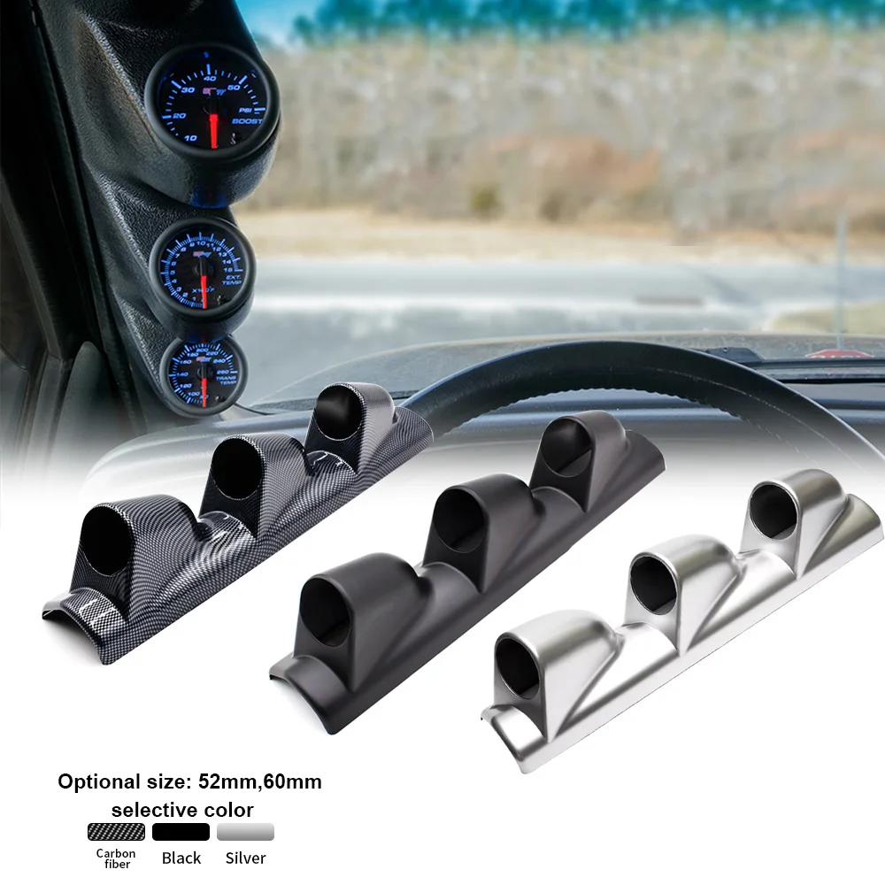 

Car Dash Board Dual Triple Gauge Pod 2 inch 52mm Left/Right Gauge Holder A-Pillar 3 Hole Meters Mount Holder 60mm Carbon Fiber