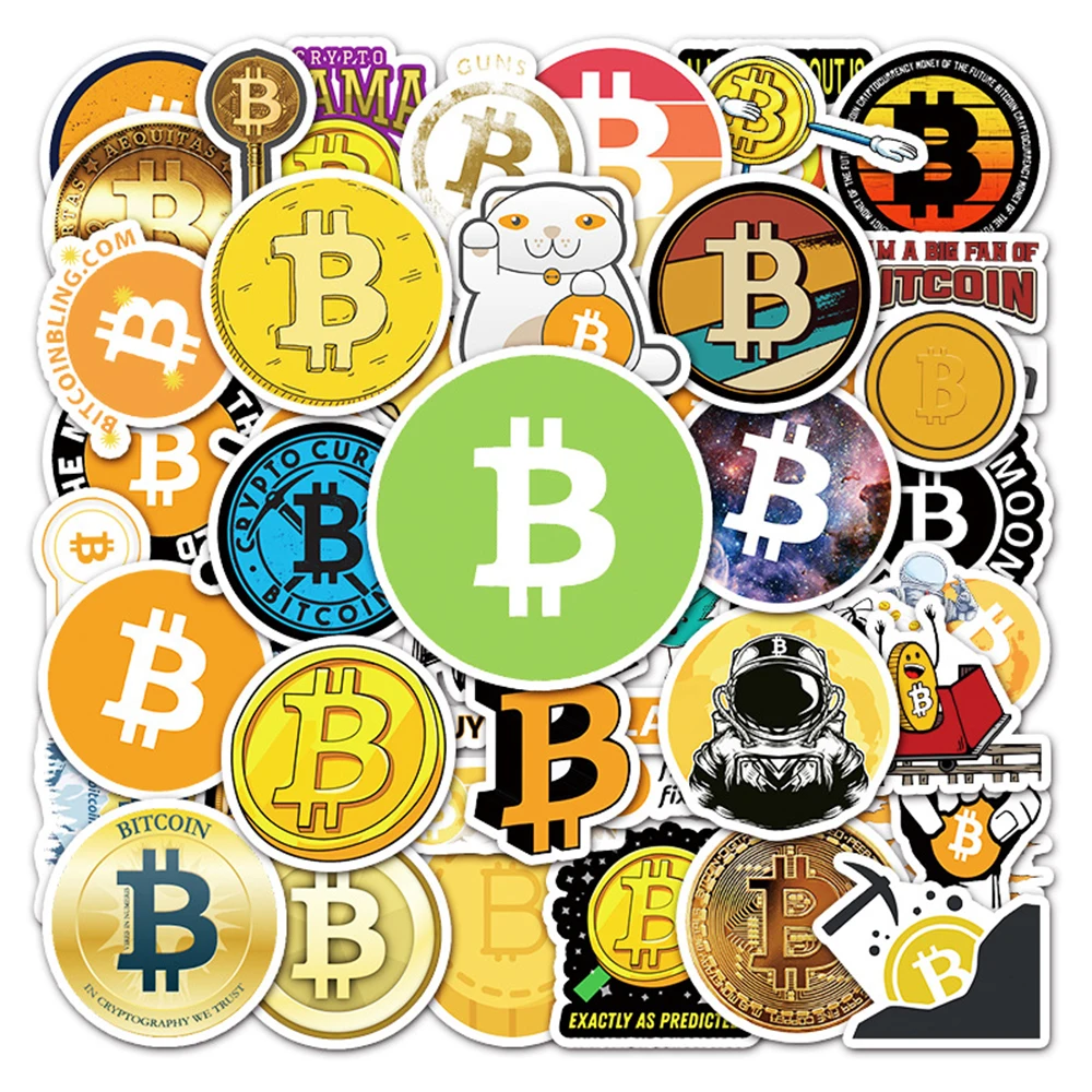 10/30/50 шт. Биткоин зашифрованные виртуальные деньги BTC наклейка s Наклейка Детские игрушки DIY ноутбук скейтборд чемодан телефон мультяшный стикер